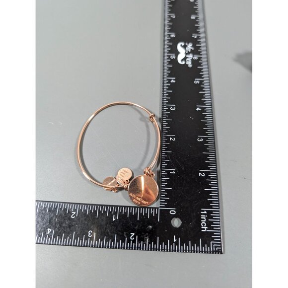 Alex and Ani Rose Gold Tone Blessed Charm Bangle Bracelet Stacking 7" - Picture 6 of 6